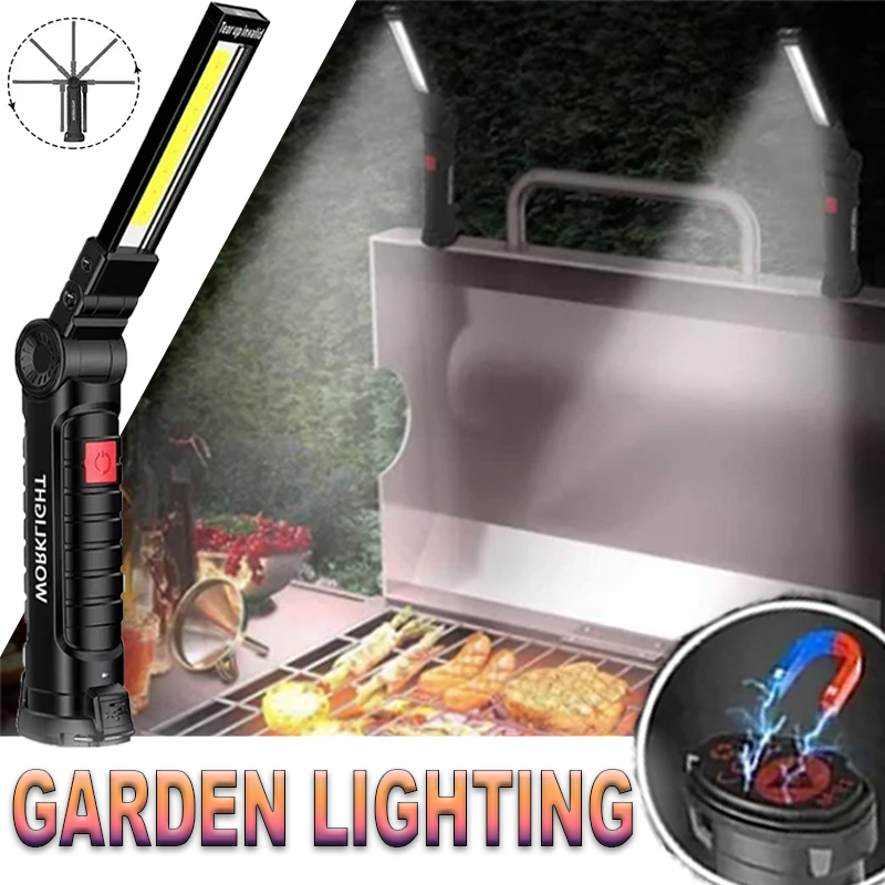 Outdoor Adventurer - ไฟฉาย LED แบบพกพาพร้อมตะขอแม่เหล็กกลางแจ้งทํางานซ่อม Type-C โคมไฟแบบชาร์จไฟได้โคมไฟสําหรับ Camping