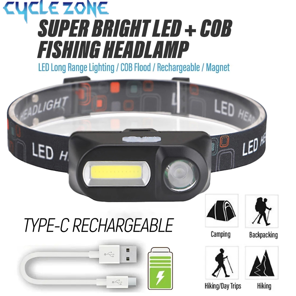 Outdoor Adventure Zone - XPE + COB MINI ไฟหน้าแบบชาร์จไฟได้ LED