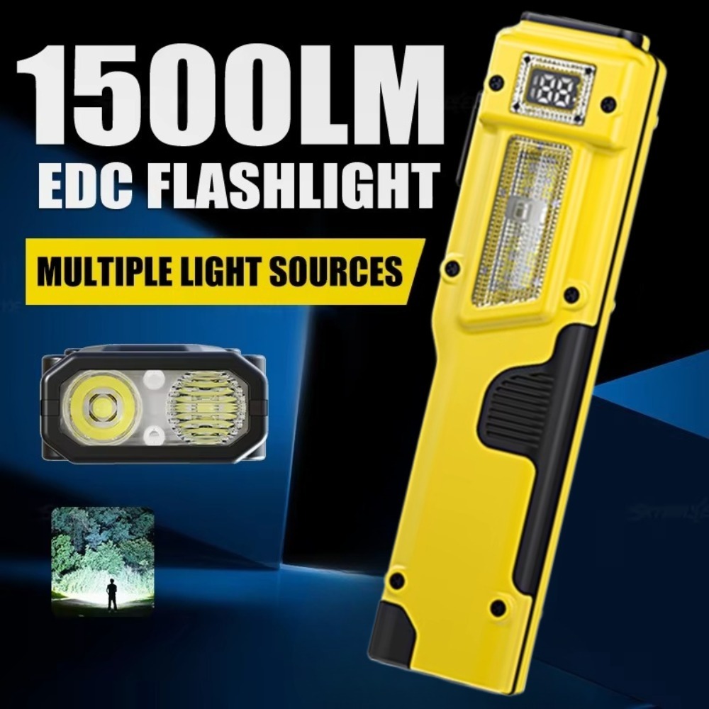 Outdoor Adventurer - ไฟฉาย LED แบบชาร์จไฟได้ EDC บางเฉียบ พร้อมจอแสดงผลแบตเตอรี่