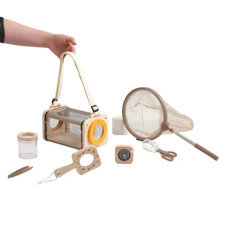Outdoor Adventure Learning - ของเล่นสำรวจธรรมชาติกลางแจ้งอเนกประสงค์สำหรับเด็กก่อนวัยเรียน ทำจากไม้ ใช้จับแมลง เสริมสร้างการเรียนรู้กลางแจ้ง