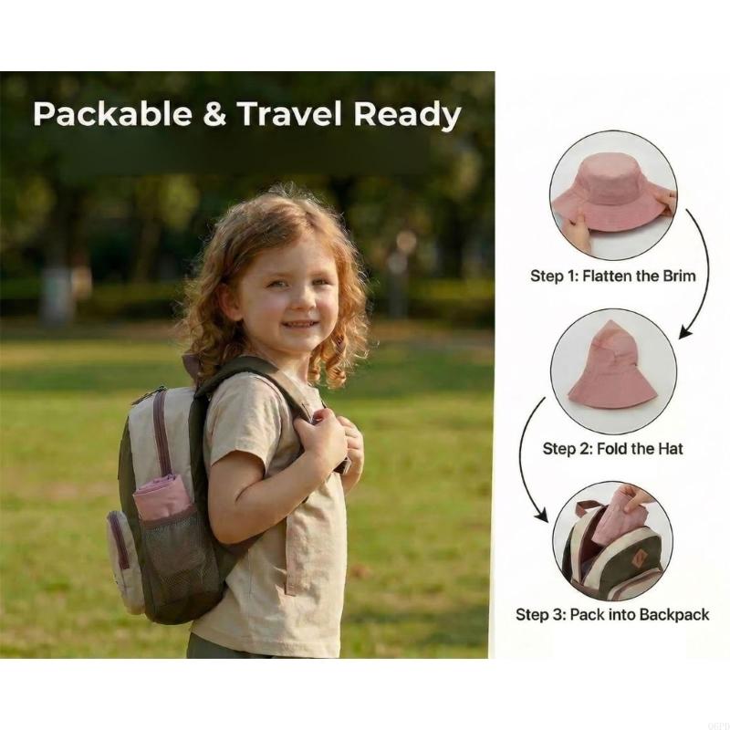 Outdoor Adventure For Toddlers - หมวกกันแดดปีกกว้างสำหรับเด็กผ้าฝ้ายหมวกกีฬาที่สะดวกสบายเพื่อความสนุกสนานกลางแจ้ง