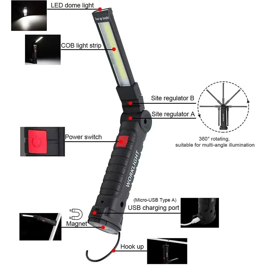 ไฟฉาย LED แบบพกพาพร้อมตะขอแม่เ - Outdoor Adventurer บทวิจารณ์และราคา